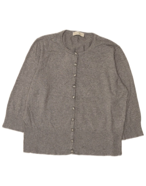 Marks & Spencer Womens Crop 3/4 Sleeve Cardigan Sweater UK 18 XL Grey