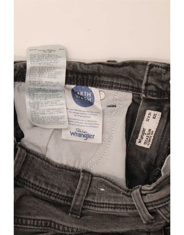 Wrangler Herren Texas Slim Jeans W32 L34 Graue Baumwolle