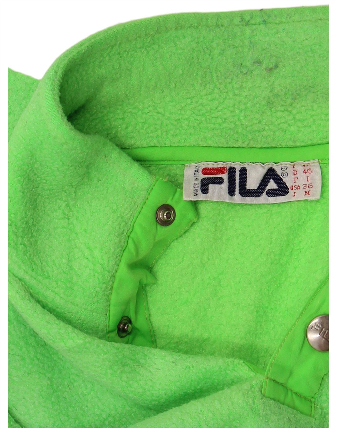 FILA Herren-Fleecepullover mit lockerer Passform und grafischem Knopfkragen, IT 46, klein, grün