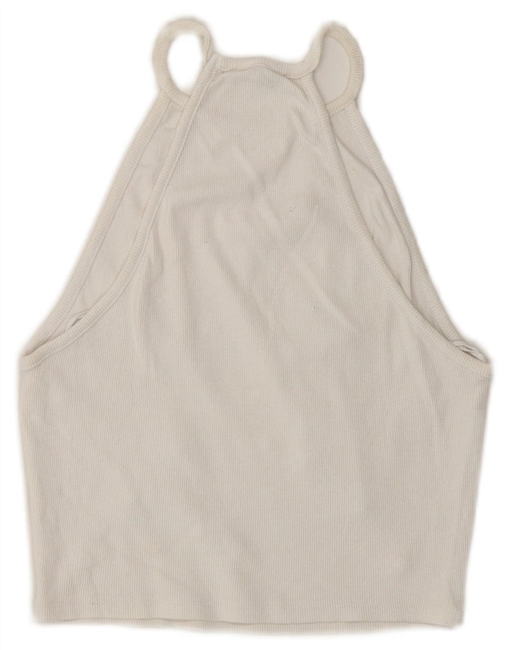 Zara Damen Crop Neckholder Top UK 8 Small Weiß