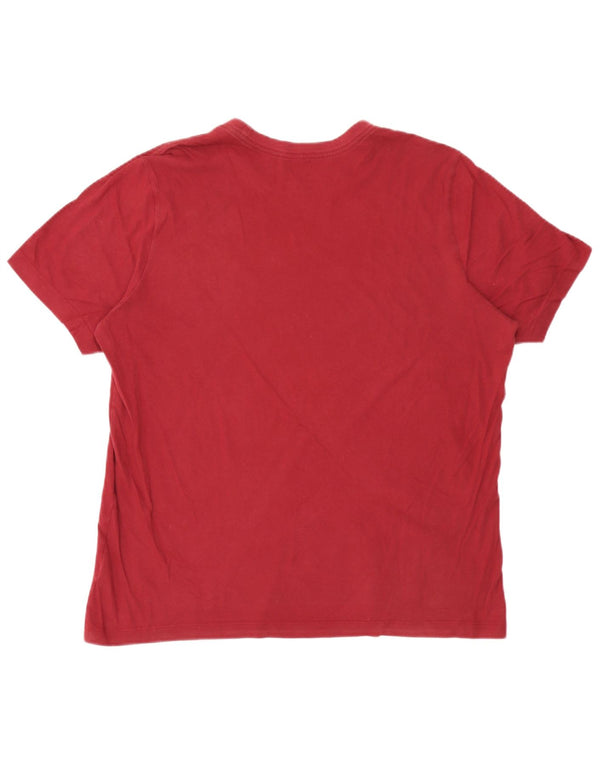 Nike Herren T-Shirt Top Large Burgund Baumwolle