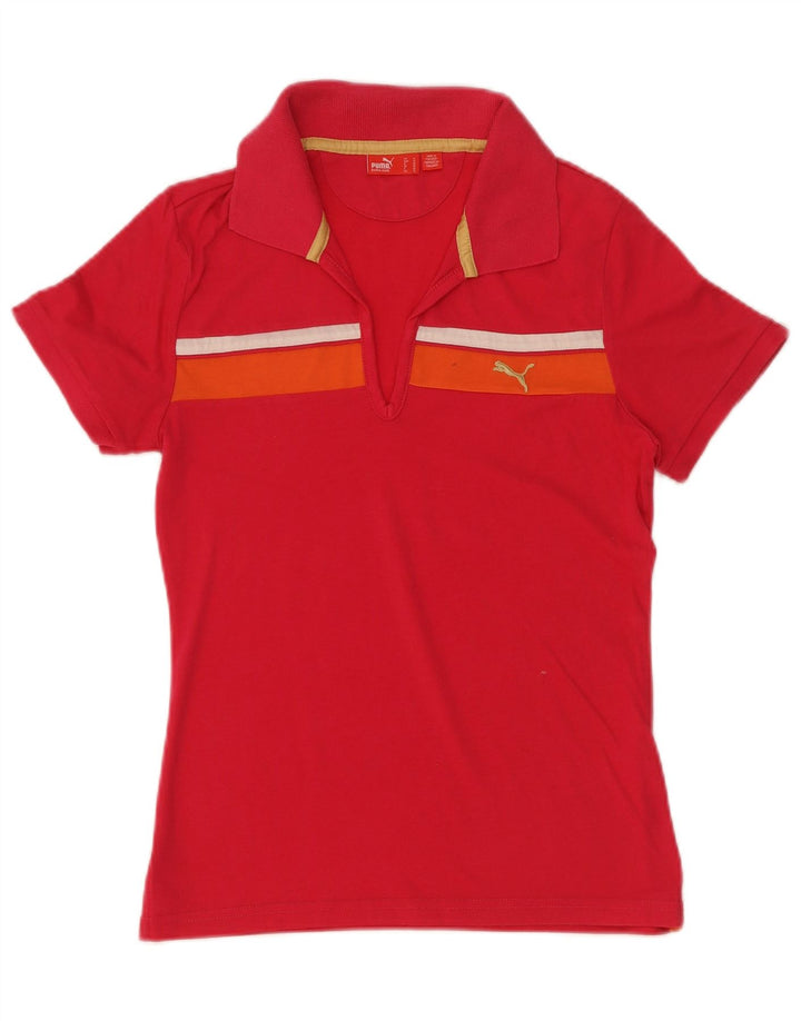 Puma Damen Poloshirt UK 12 Mittelrosa Farbblock