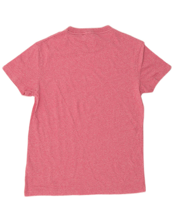 Superdry Herren-T-Shirt-Oberteil, klein, rosa gefleckte Baumwolle