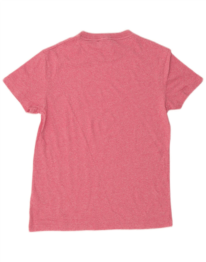 Superdry Herren-T-Shirt-Oberteil, klein, rosa gefleckte Baumwolle