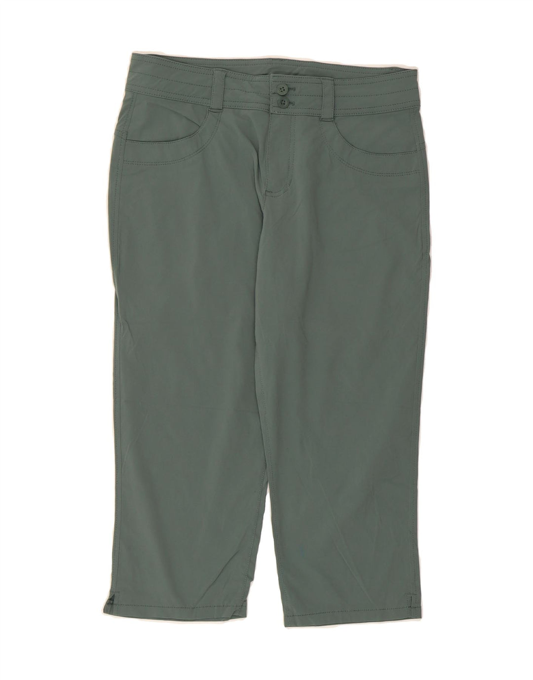 EDDIE BAUER Womens Straight Capri Trousers US 6 Medium W32 L21 Green Nylon Vintage Eddie Bauer and Second-Hand Eddie Bauer from Messina Hembry 