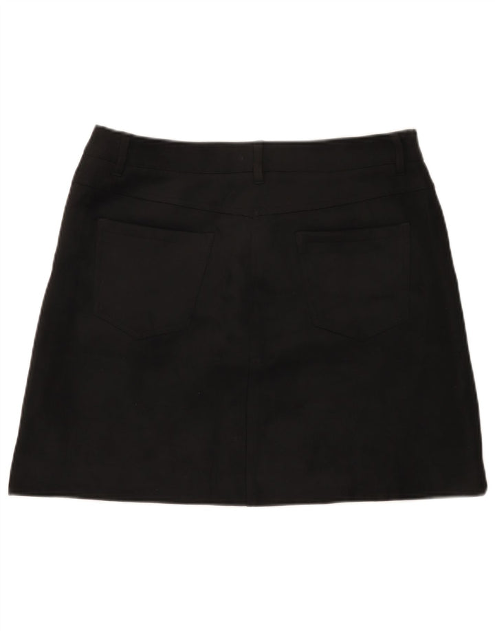 Marks & Spencer Damen Minirock UK 14 Large W32 Schwarz Polyester