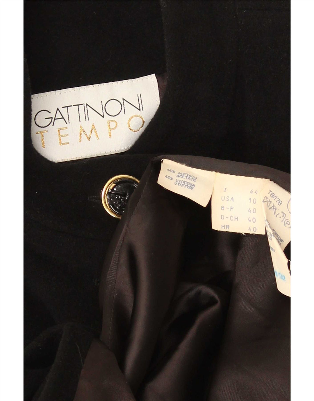 Gattinoni Damen Poncho-Mantel IT 44 Mittelschwarzes geometrisches Acetat