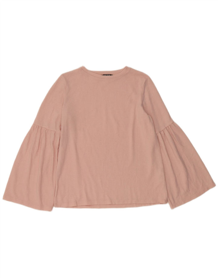 Zara Damen Trafaluc Langarm-Blusenoberteil UK 14 Mittelrosa Polyester