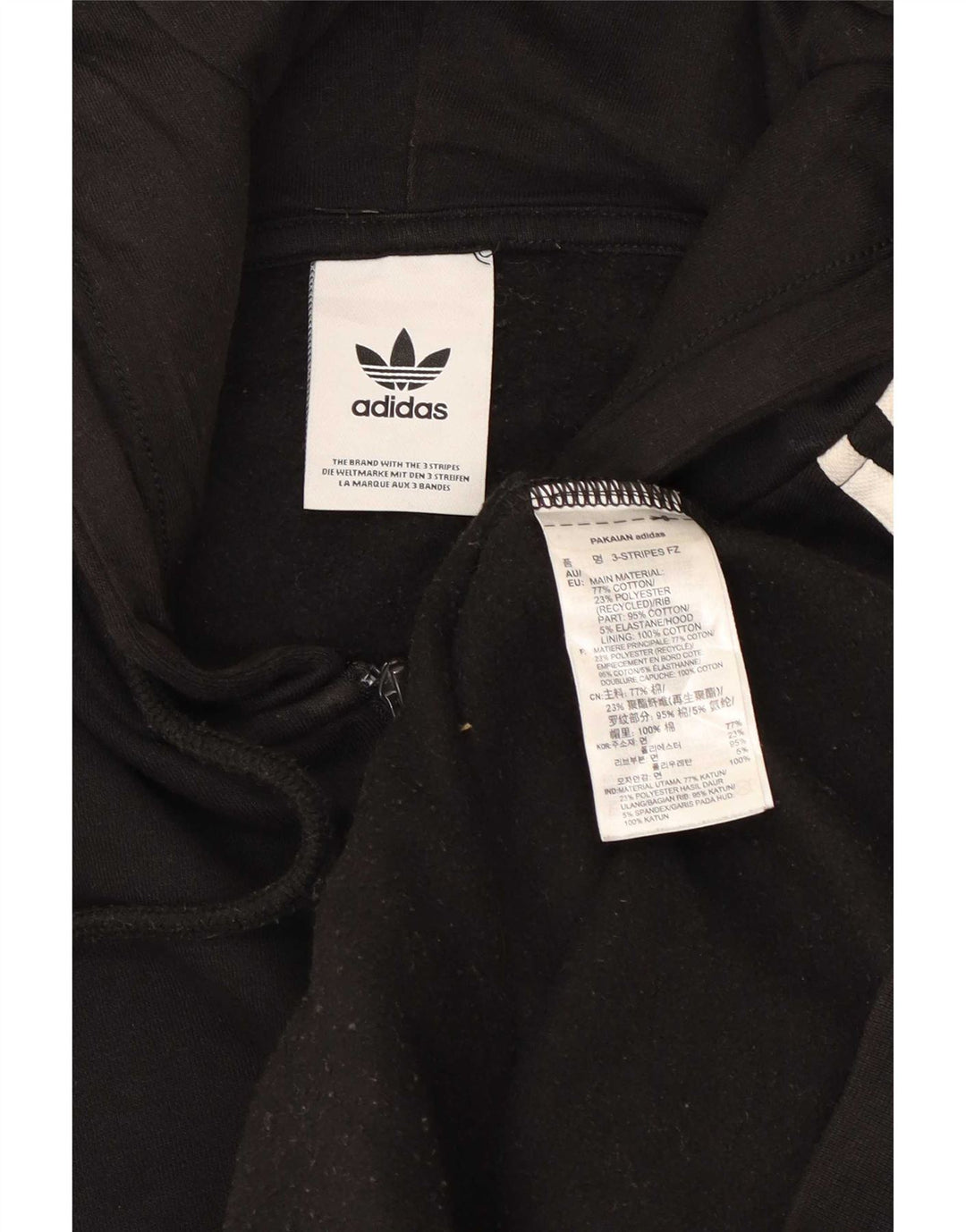 Adidas Herren Kapuzenpullover Mittelschwarz Baumwolle