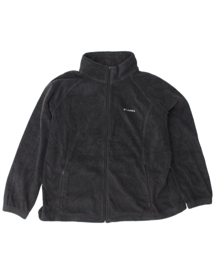 COLUMBIA Mens Fleece Jacket UK 44 2XL Black Polyester