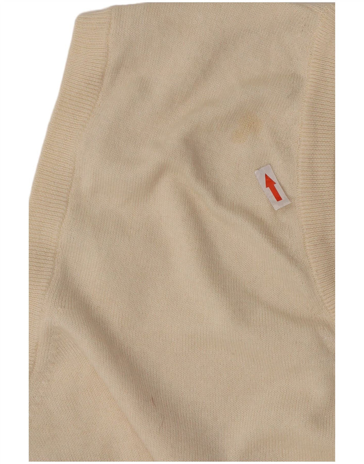 Paolo Ottaviani Herren Weste Tank Top Mittelbeige Merinowolle