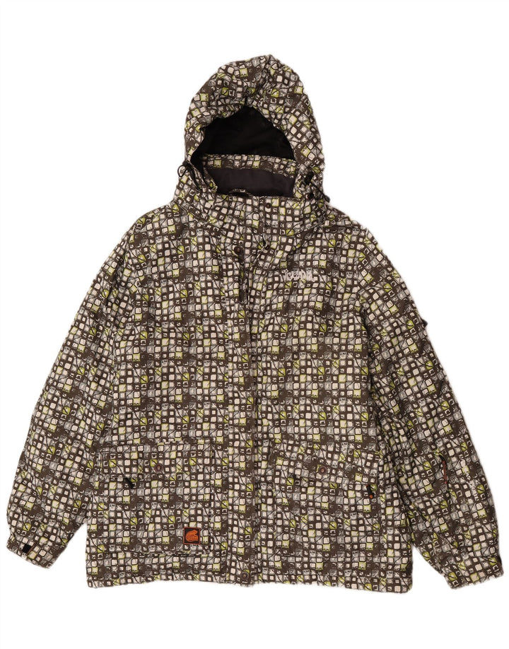 Iguana Damen-Windbreakerjacke mit Kapuze, EU 46, XL, mehrfarbig, geometrisch