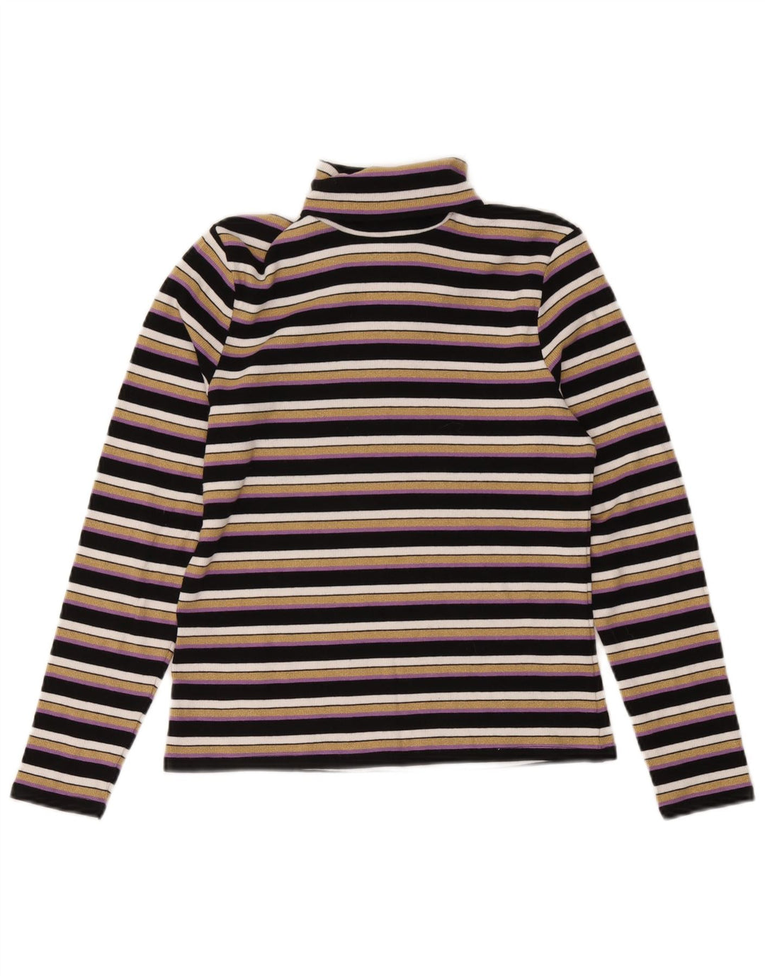 Marks & Spencer Damen Top Langarm UK 14 Medium Mehrfarbig gestreift