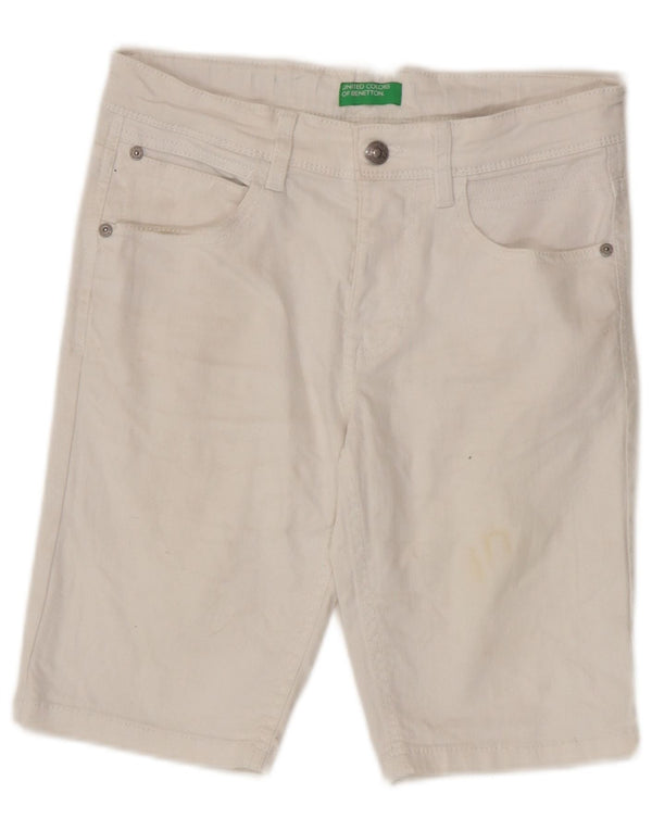 Benetton Mädchen-Jeansshorts, 10–11 Jahre, XL, W28, weiße Baumwolle