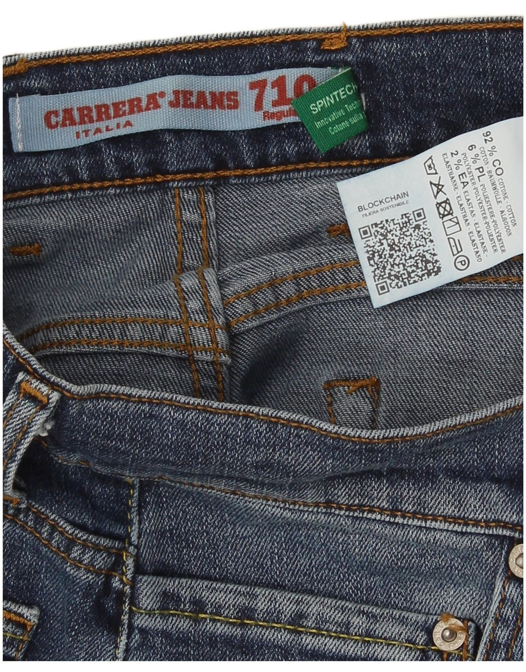 Carrera Herren 710 Regular Fit Slim Jeans W32 L33 Blaue Baumwolle