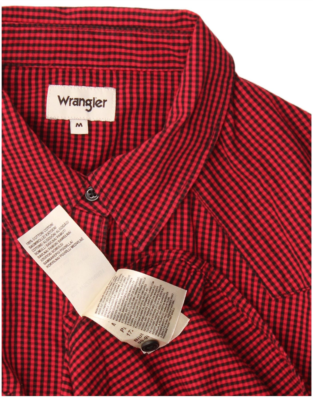 Wrangler Herren-Westernhemd aus mittelroter Gingham-Baumwolle