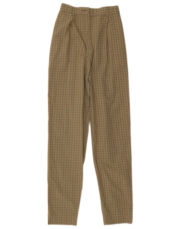 Marks & Spencer Damen Chinohose UK 10 Small W24 L31 Braun kariert