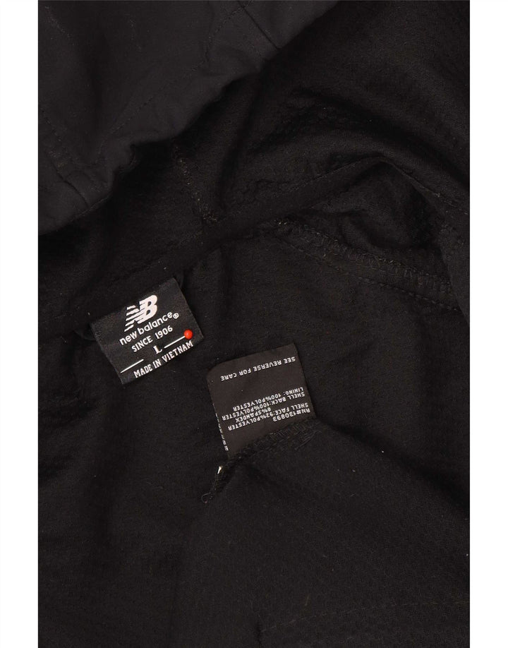 New Balance Herren-Trainingsanzug mit Kapuze, Oberjacke, groß, aus schwarzem Polyester