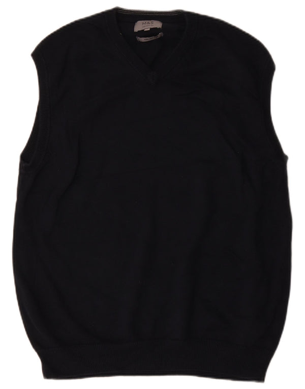 Marks & Spencer Herren-Weste, Tanktop, groß, marineblau, Baumwolle