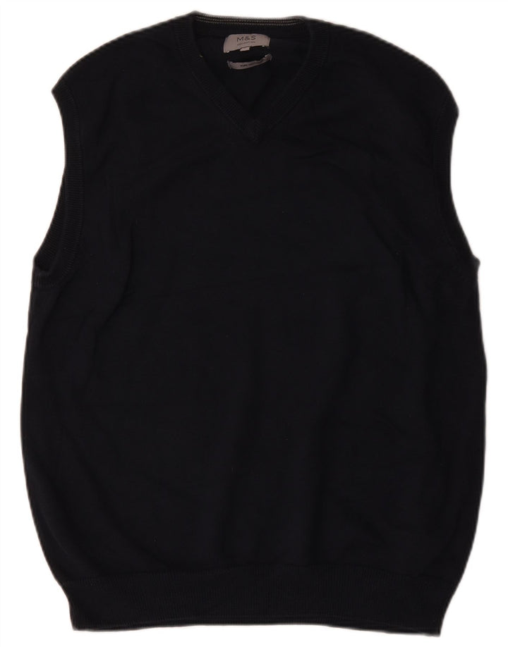 Marks & Spencer Herren-Weste, Tanktop, groß, marineblau, Baumwolle