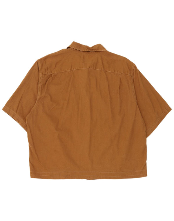 Wrangler Herren Kurzarmhemd XL Braun Baumwolle