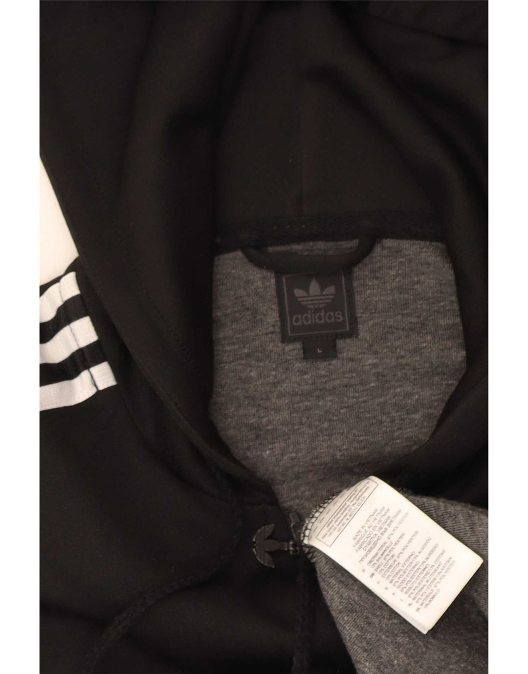 Adidas Herren Kapuzenpullover, groß, aus schwarzem Polyester
