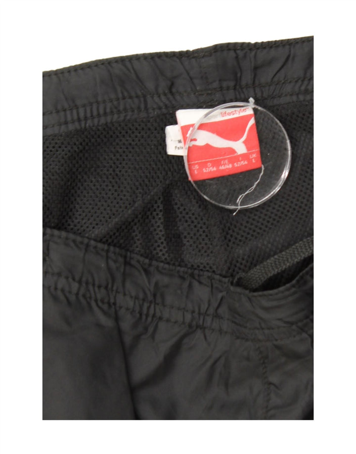 PUMA Herren-Trainingshose, groß, schwarzes Nylon