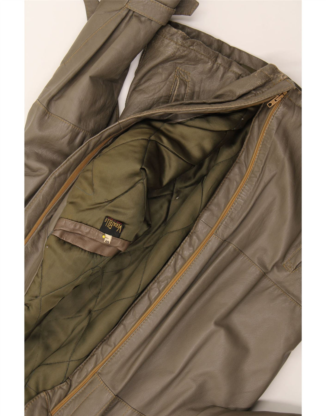VINTAGE Womens Leather Coat IT 48 XL Brown Leather Vintage Vintage and Second-Hand Vintage from Messina Hembry 