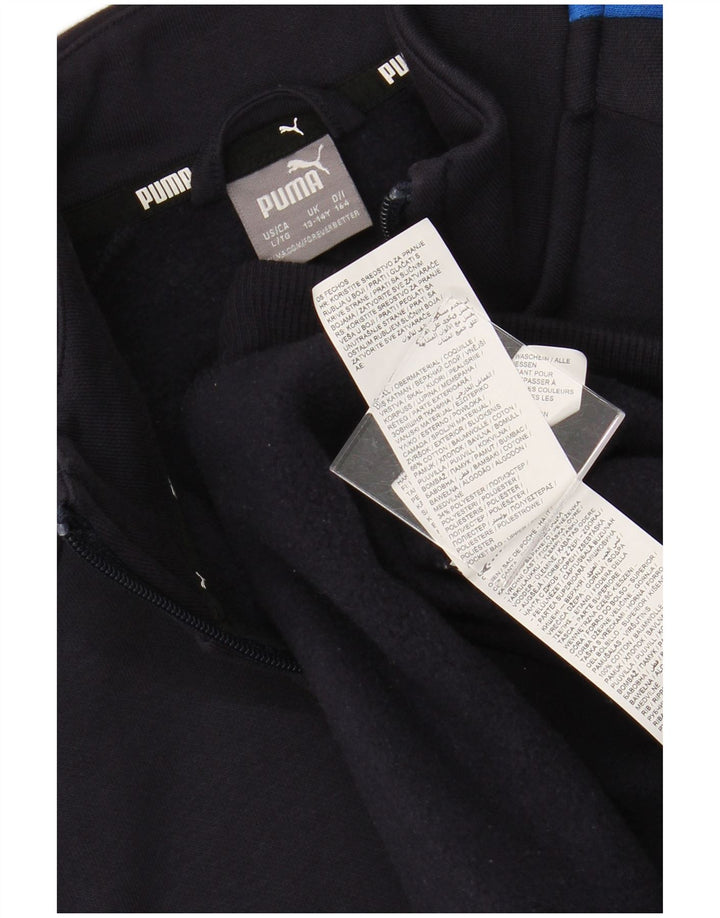 PUMA Jungen-Trainingsanzug-Top-Jacke, 13–14 Jahre, marineblaue Baumwolle