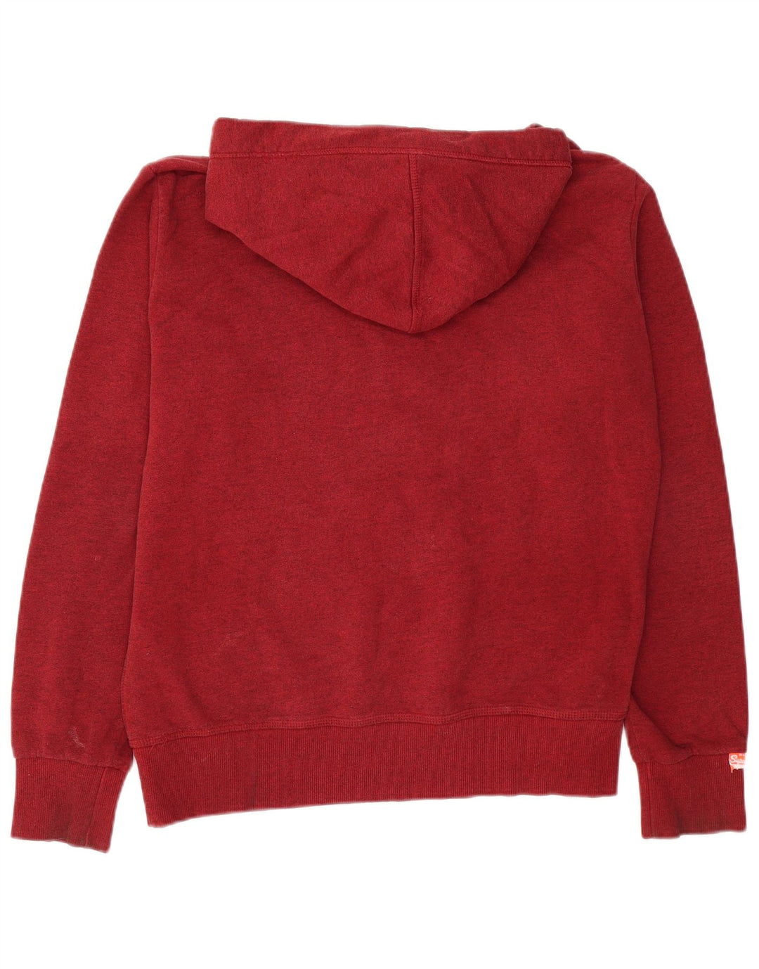 SUPERDRY Herren-Kapuzenpullover XL aus bordeauxrot melierter Baumwolle