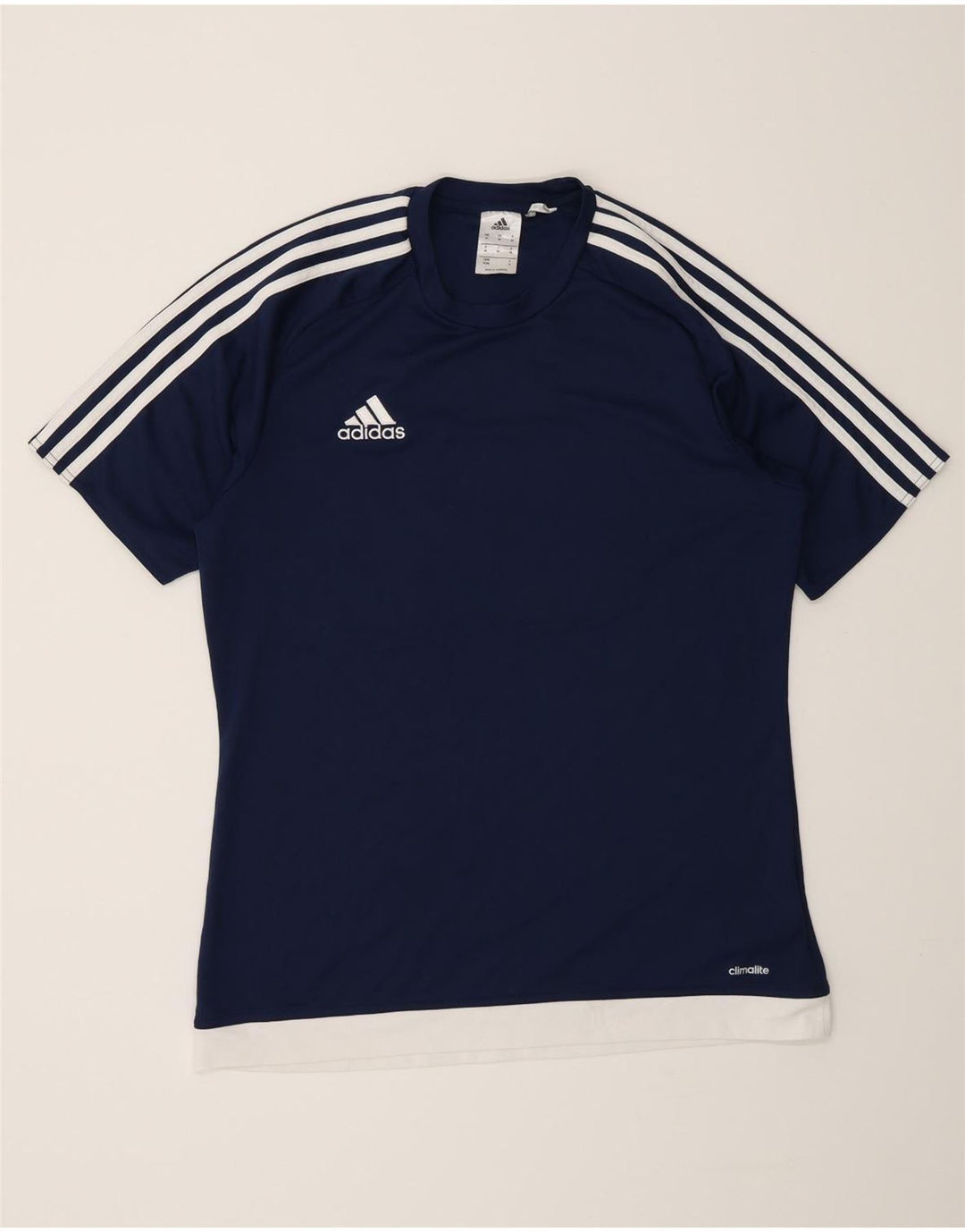 Adidas Herren Climalite T-Shirt Top Medium Marineblau Colourblock Polyester
