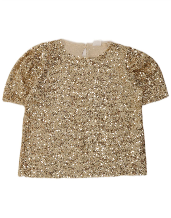 Zara Mädchen Bluse Top 13-14 Jahre Gold Polyester