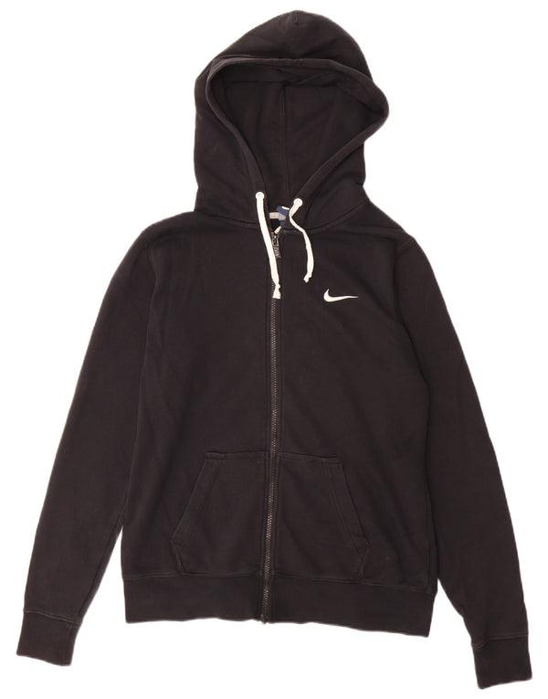 NIKE Damen-Kapuzenpullover mit Reißverschluss, UK 16, Größe L, Schwarz, Baumwolle