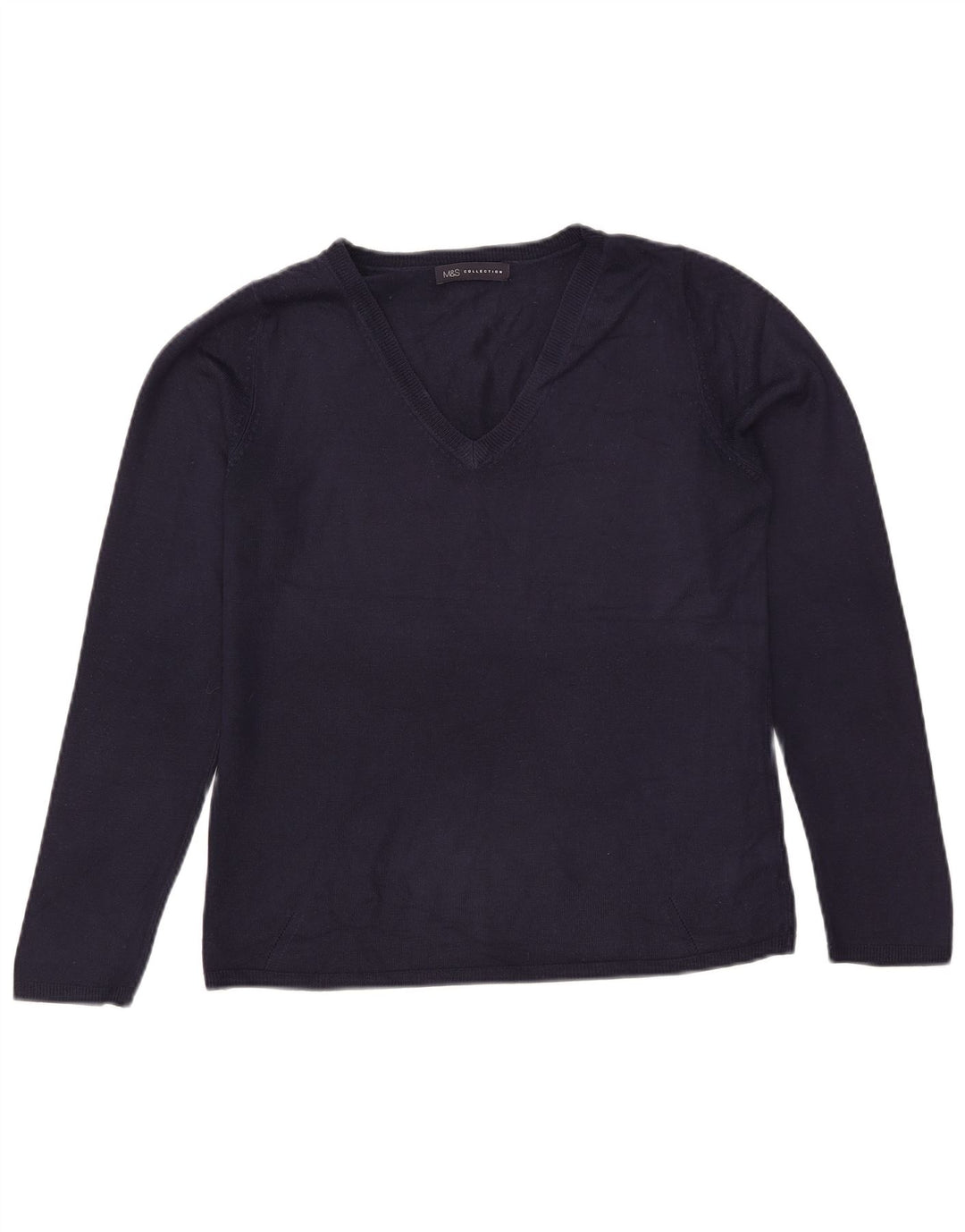 Marks & Spencer Damen-Pullover mit V-Ausschnitt, Gr. 12, mittleres Marineblau