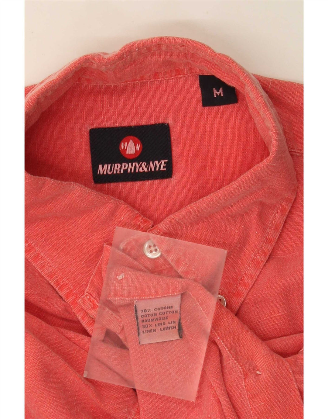 Murphy & Nye Herren-Kurzarmhemd aus mittelroter Baumwolle