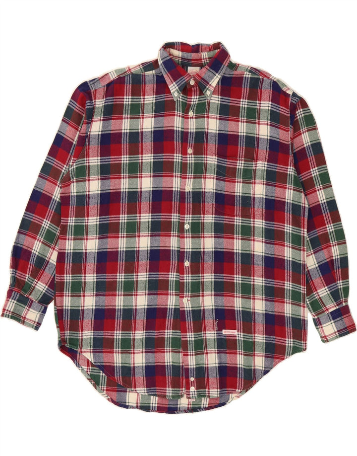 VINTAGE Mens Flannel Shirt Size 16 41 Large Multicoloured Check Cotton Vintage Vintage and Second-Hand Vintage from Messina Hembry 