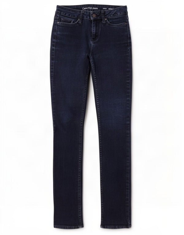 Calvin Klein Damen Ultimate Skinny Jeans US 2 XS W26 L32 Marineblaue Baumwolle