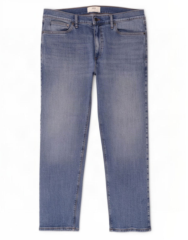 Marks & Spencer Mens Straight Jeans W36 L29 Blue Cotton