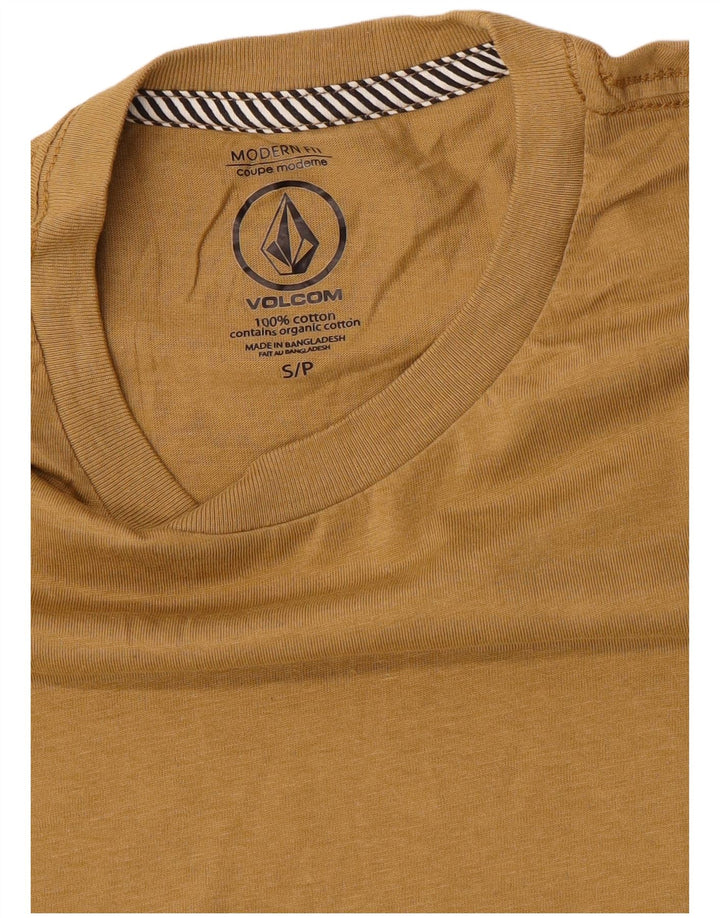 Volcom Herren Modern Fit T-Shirt Top Small Beige Baumwolle