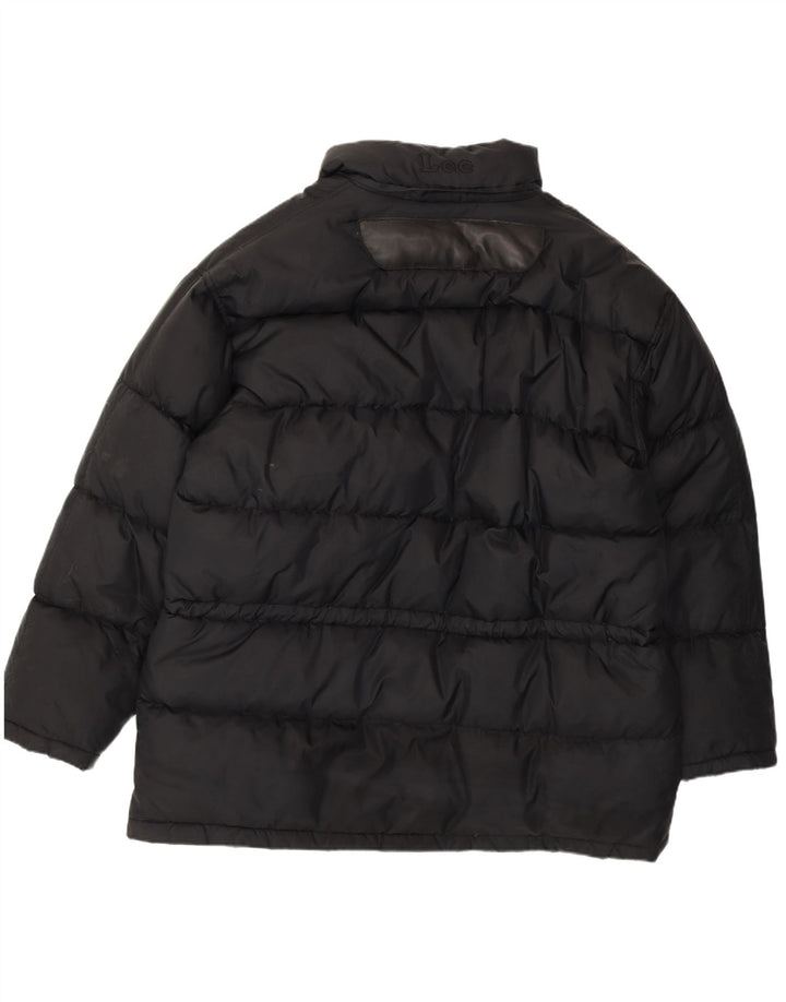 Lee Herren wattierte Jacke UK 40 Large Schwarz Polyester