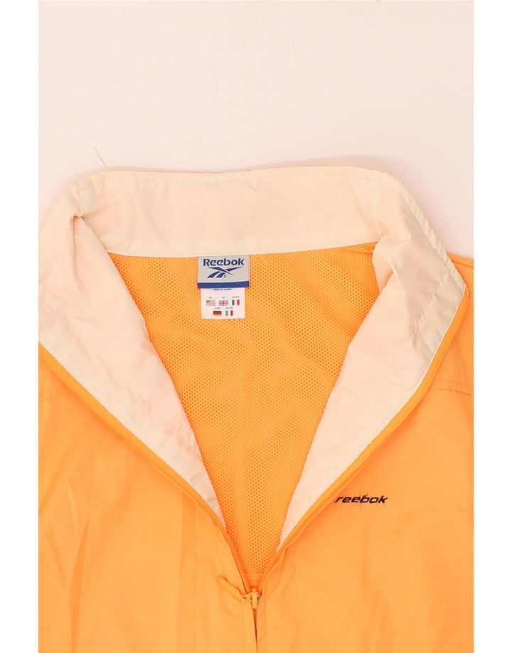 REEBOK Womens Rain Jacket UK 16 Large Orange Polyester Vintage Reebok and Second-Hand Reebok from Messina Hembry 