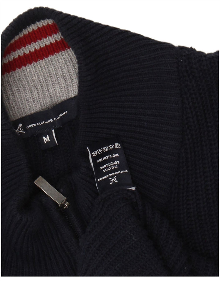 CREW CLOTHING Damen-Pullover mit Reißverschluss am Hals, UK 14, mittlere Marineblau-Baumwolle