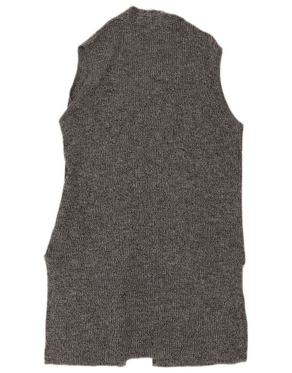 Marks & Spencer Damen Ärmelloser Cardigan-Pullover UK 14 Mittelgrau