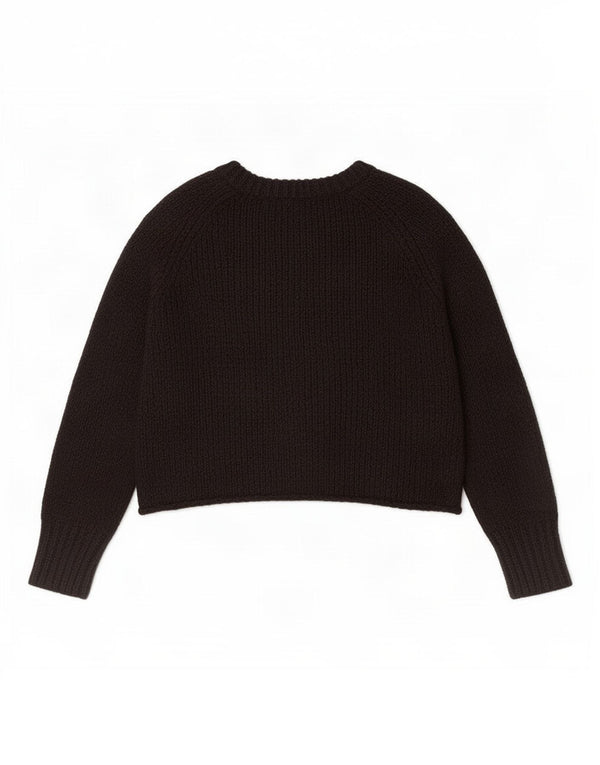 Zara Damen-Pullover, bauchfrei, übergroß, U-Boot-Ausschnitt, Gr. 10, Größe S, Schwarz