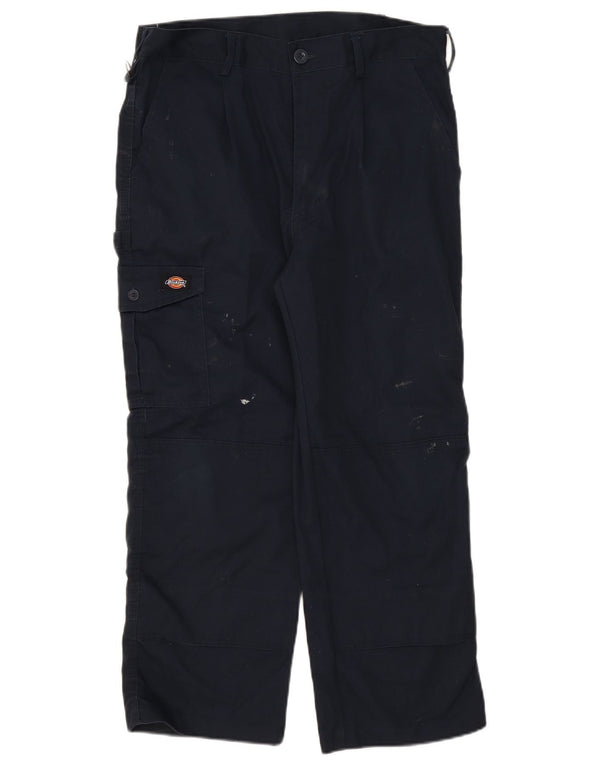 Dickies Mens Straight Cargo Trousers W34 L26 Navy Blue Polyester