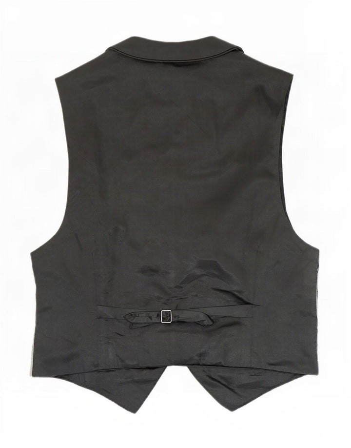 Vintage Herren Weste mit abstraktem Muster, klein, grauer Rayon