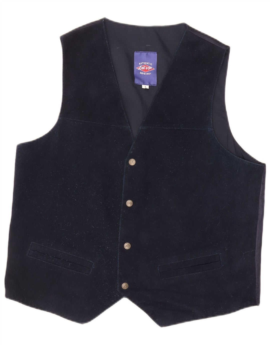 VINTAGE Herren Wildlederweste Großes marineblaues Leder