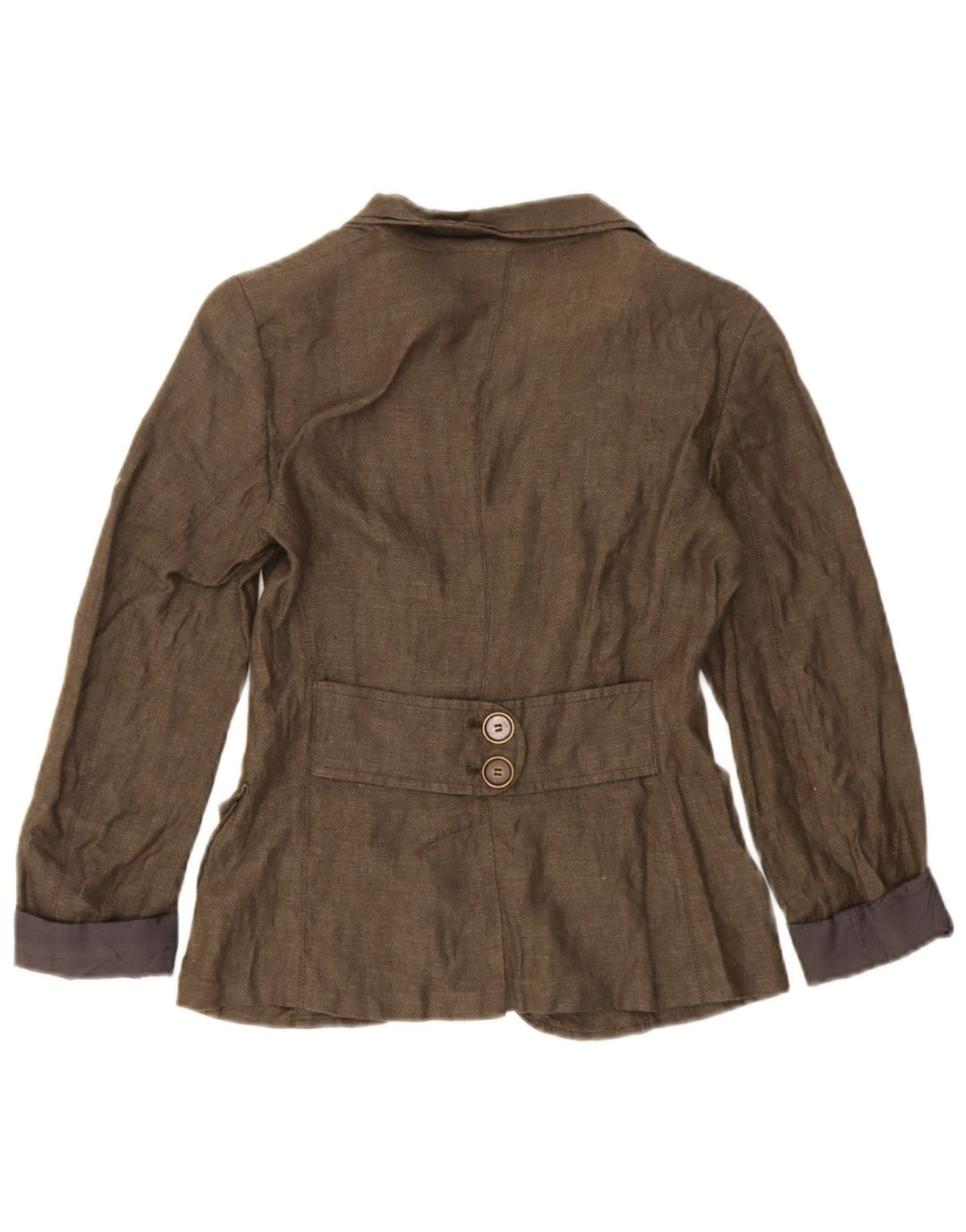 Max & Co. Damen 2-Knopf-Blazerjacke UK 6 XS Braunes Leinen
