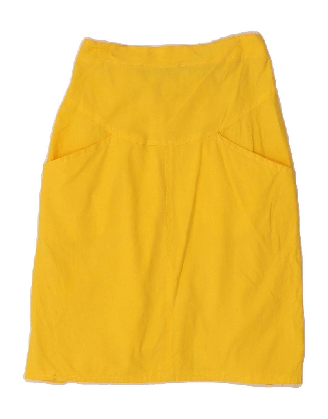 VINTAGE Womens A-Line Skirt W24 XS Yellow Vintage Vintage and Second-Hand Vintage from Messina Hembry 