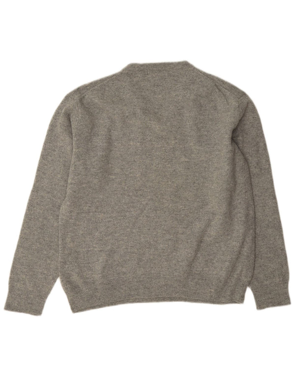 Gant Damen-Pullover mit V-Ausschnitt, UK 18, XL, graue Wolle